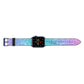 Personalised Ombre Glitter with Names Apple Watch Strap Landscape Image Blue Hardware