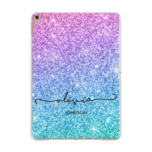 Personalised Ombre Glitter with Names Apple iPad Gold Case