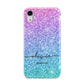 Personalised Ombre Glitter with Names Apple iPhone XR White 3D Tough Case