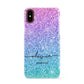 Personalised Ombre Glitter with Names Apple iPhone XS 3D Snap Case