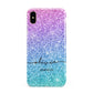 Personalised Ombre Glitter with Names Apple iPhone Xs Max 3D Tough Case