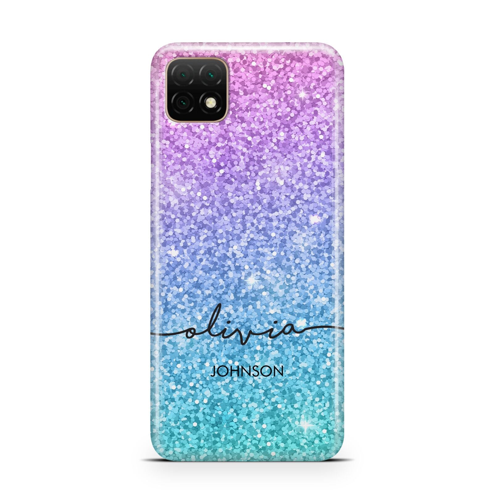 Personalised Ombre Glitter with Names Huawei Enjoy 20 Phone Case