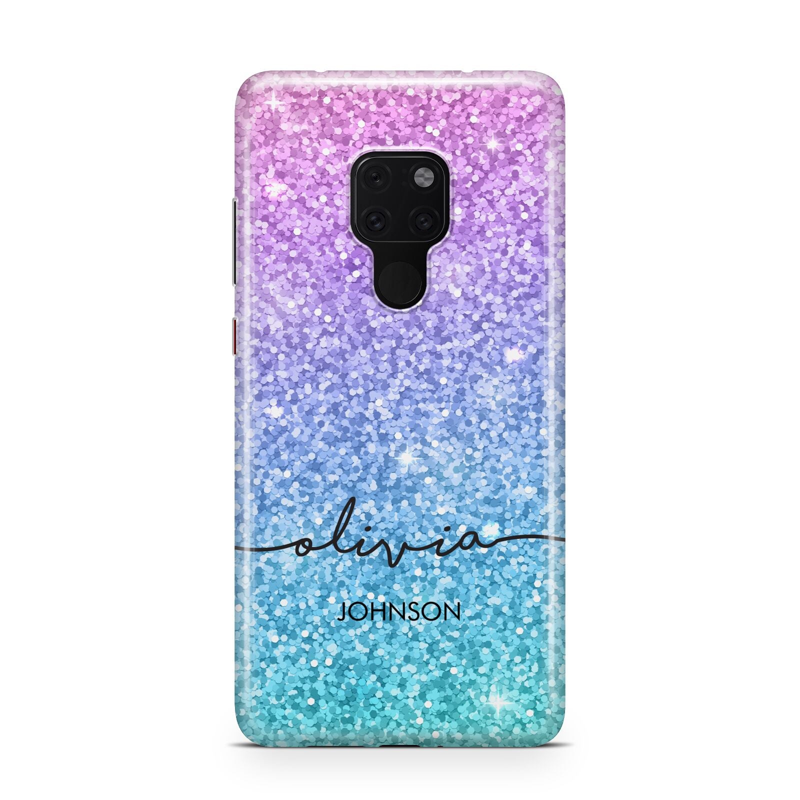 Personalised Ombre Glitter with Names Huawei Mate 20 Phone Case