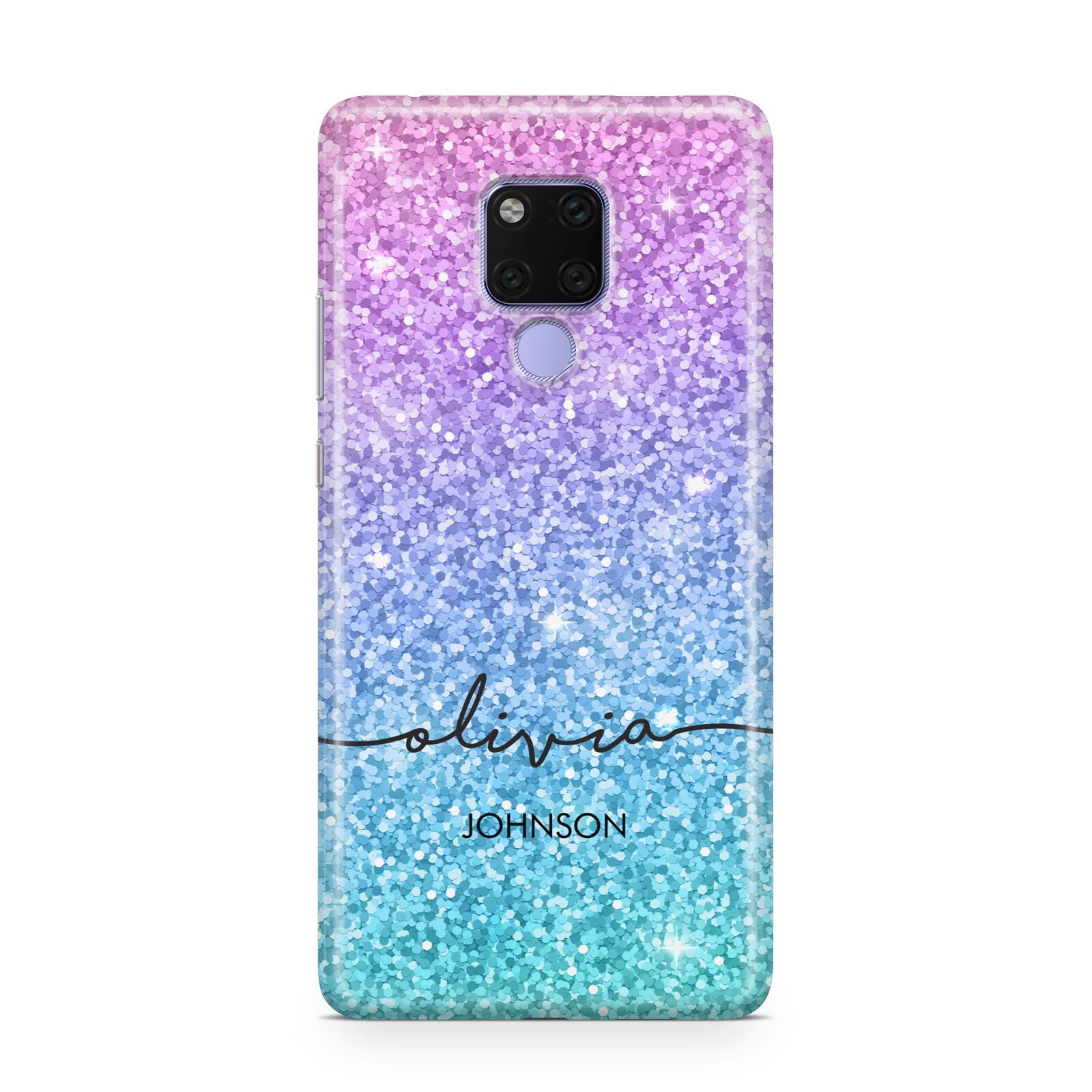 Personalised Ombre Glitter with Names Huawei Mate 20X Phone Case