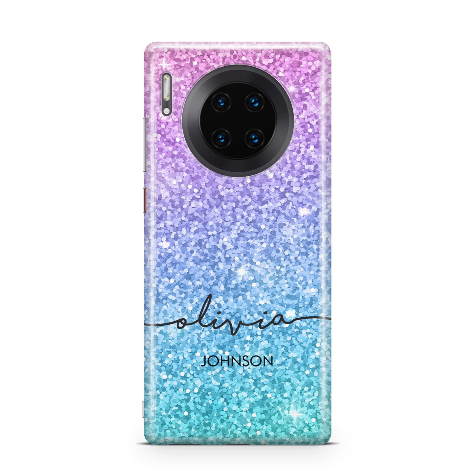Personalised Ombre Glitter with Names Huawei Mate 30 Pro Phone Case