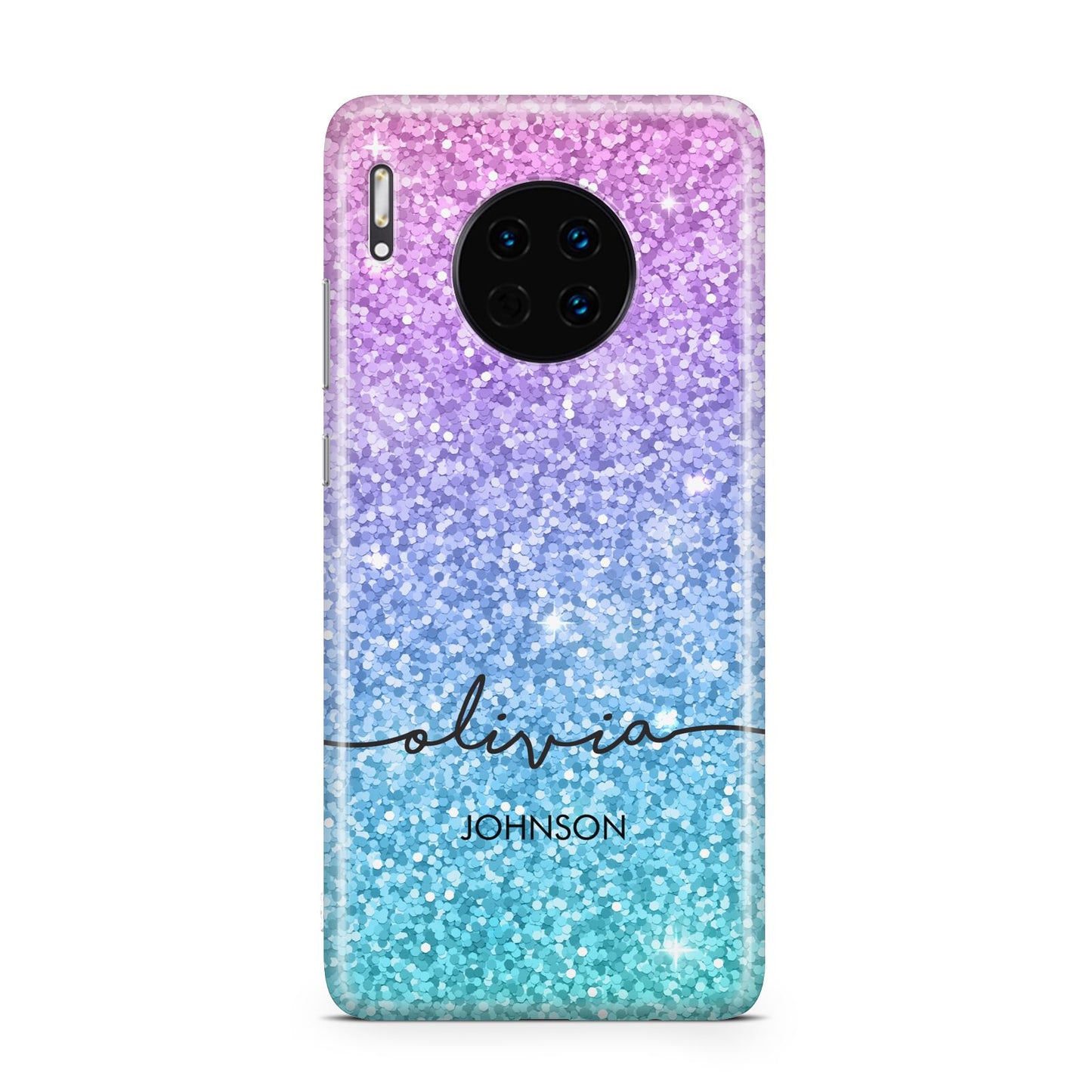 Personalised Ombre Glitter with Names Huawei Mate 30