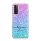 Personalised Ombre Glitter with Names Huawei P Smart 2021