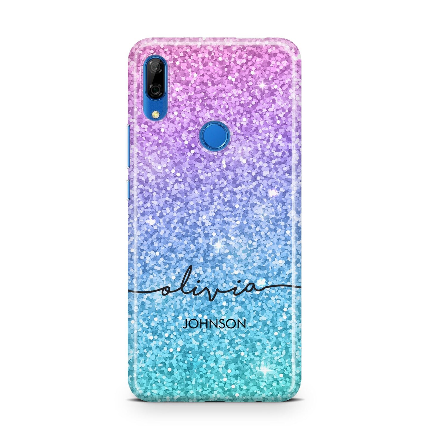 Personalised Ombre Glitter with Names Huawei P Smart Z