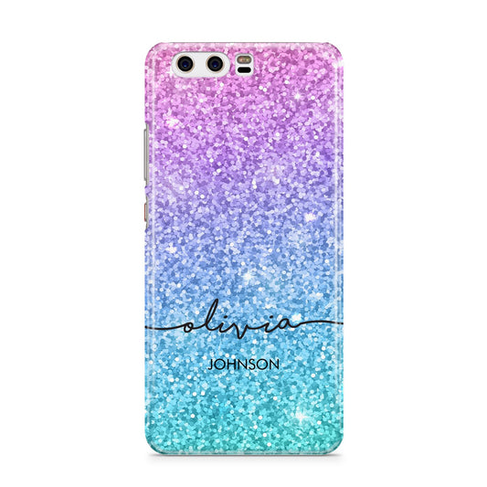 Personalised Ombre Glitter with Names Huawei P10 Phone Case