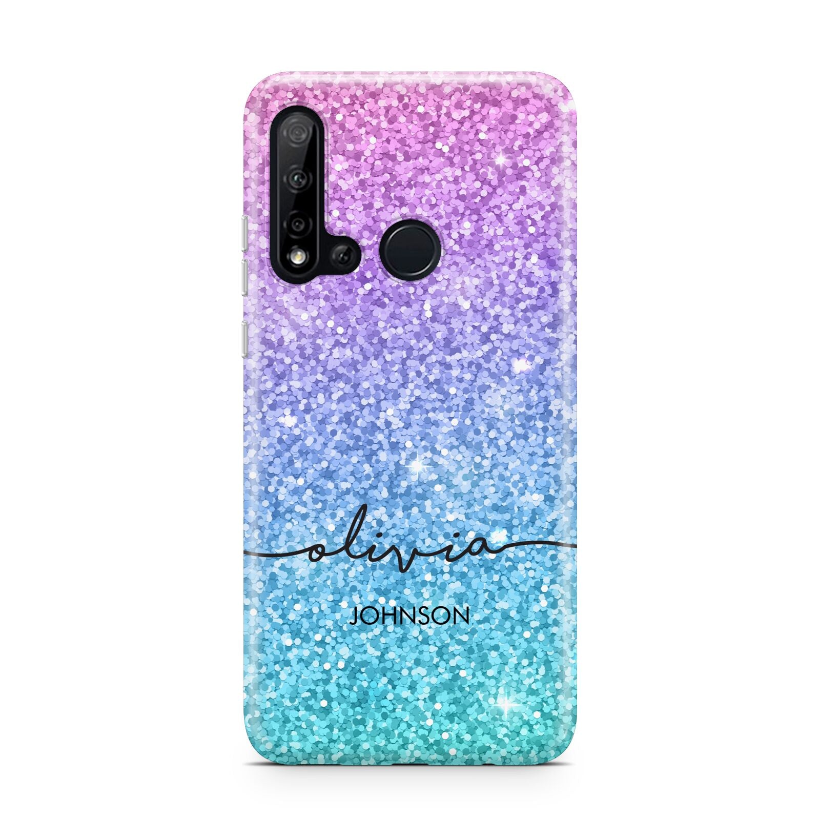 Personalised Ombre Glitter with Names Huawei P20 Lite 5G Phone Case