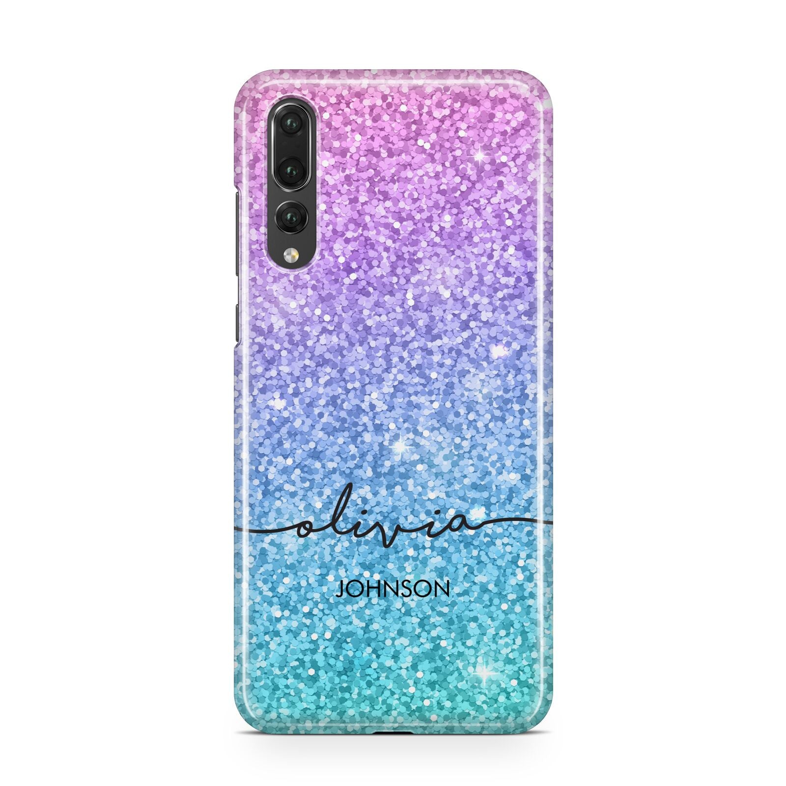 Personalised Ombre Glitter with Names Huawei P20 Pro Phone Case
