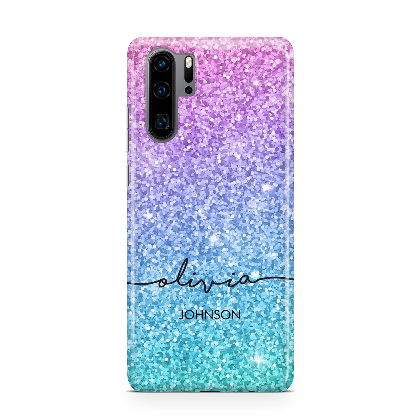 Personalised Ombre Glitter with Names Huawei P30 Pro Phone Case