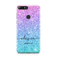 Personalised Ombre Glitter with Names Huawei Y7 2018