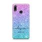 Personalised Ombre Glitter with Names Huawei Y7 2019