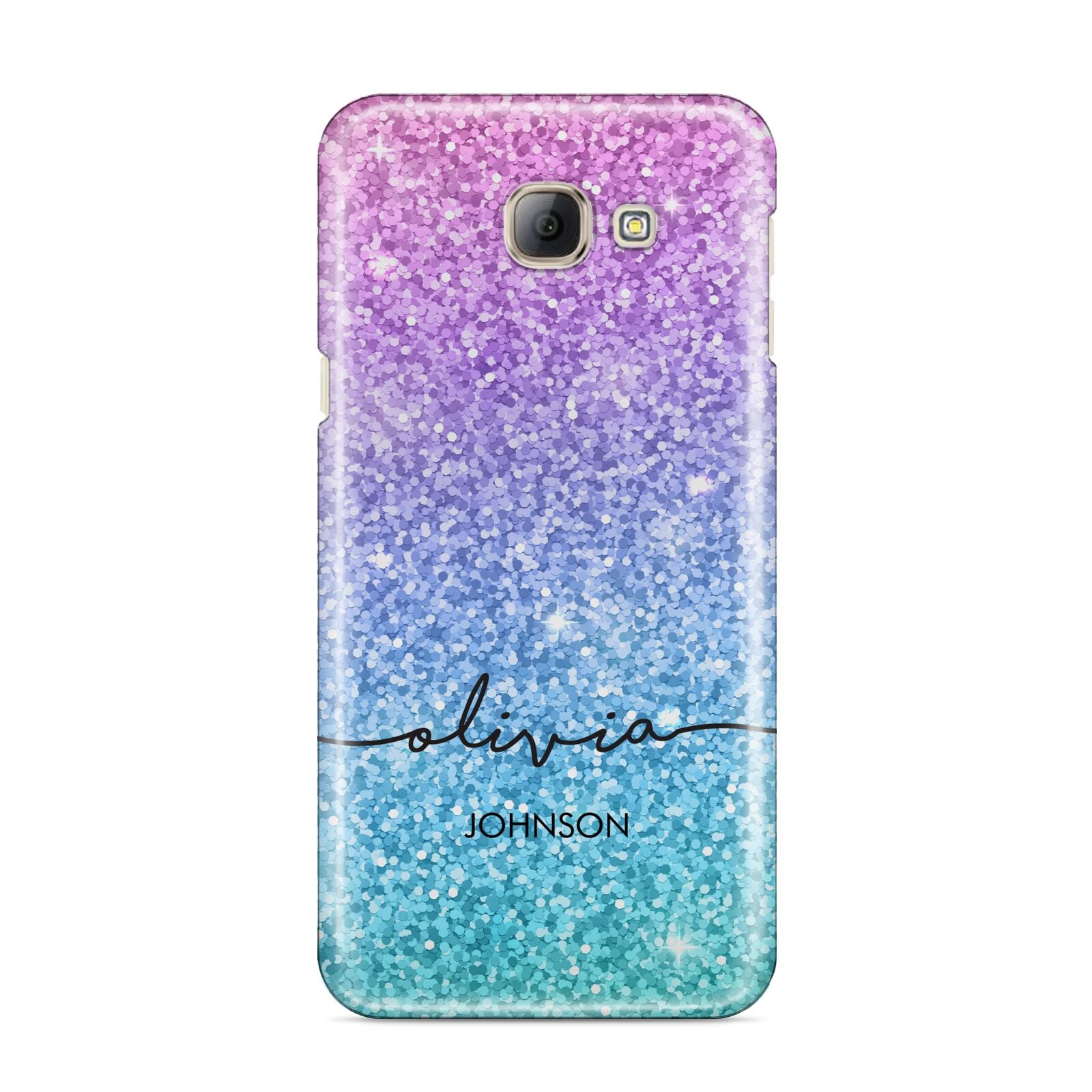 Personalised Ombre Glitter with Names Samsung Galaxy A8 2016 Case