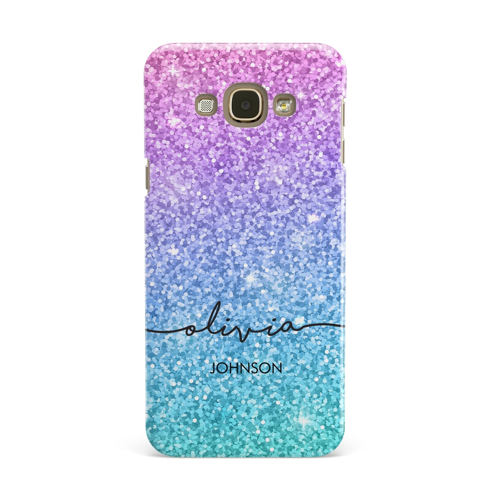 Personalised Ombre Glitter with Names Samsung Galaxy A8 Case
