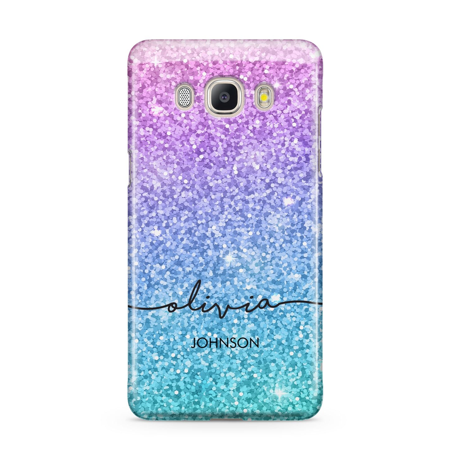 Personalised Ombre Glitter with Names Samsung Galaxy J5 2016 Case