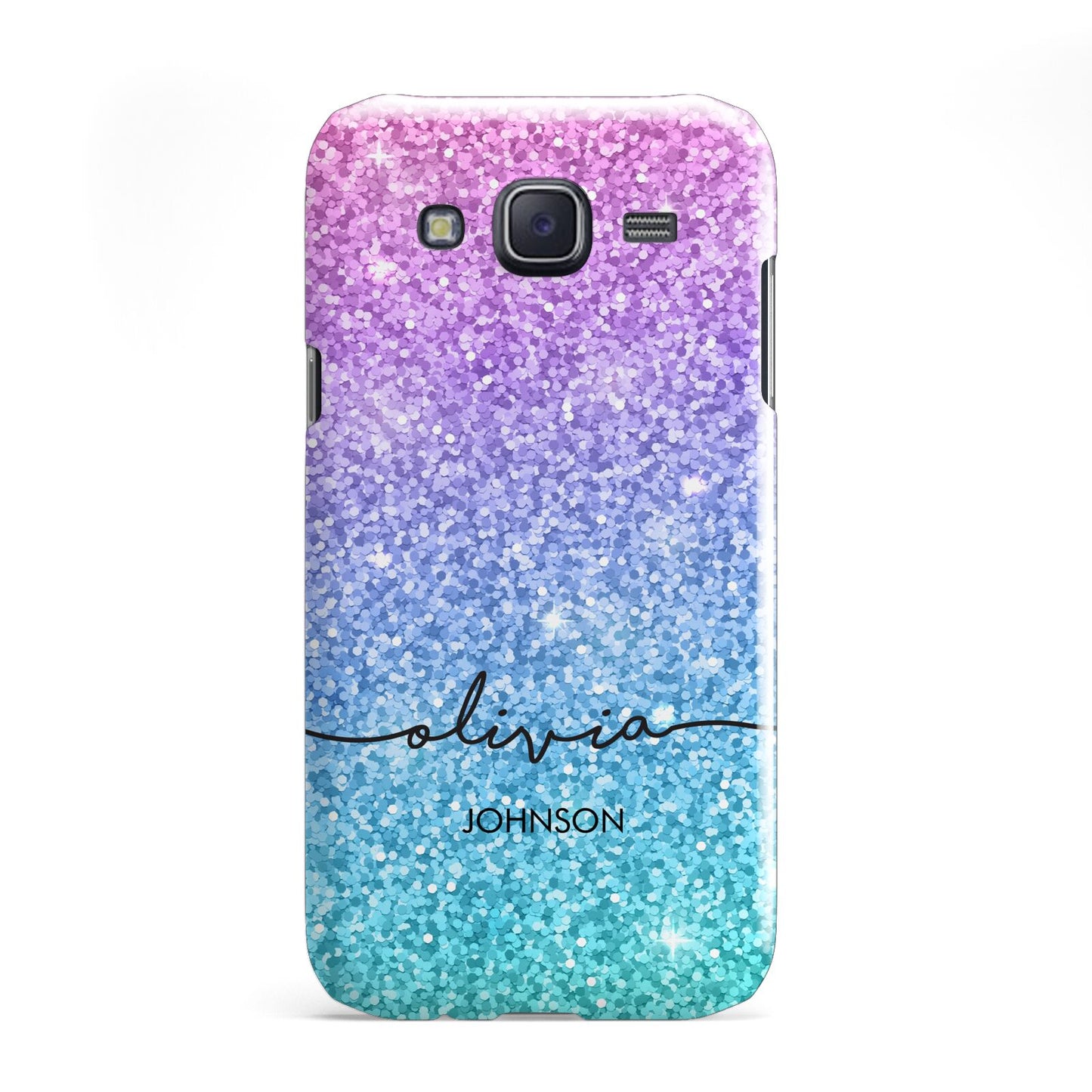 Personalised Ombre Glitter with Names Samsung Galaxy J5 Case
