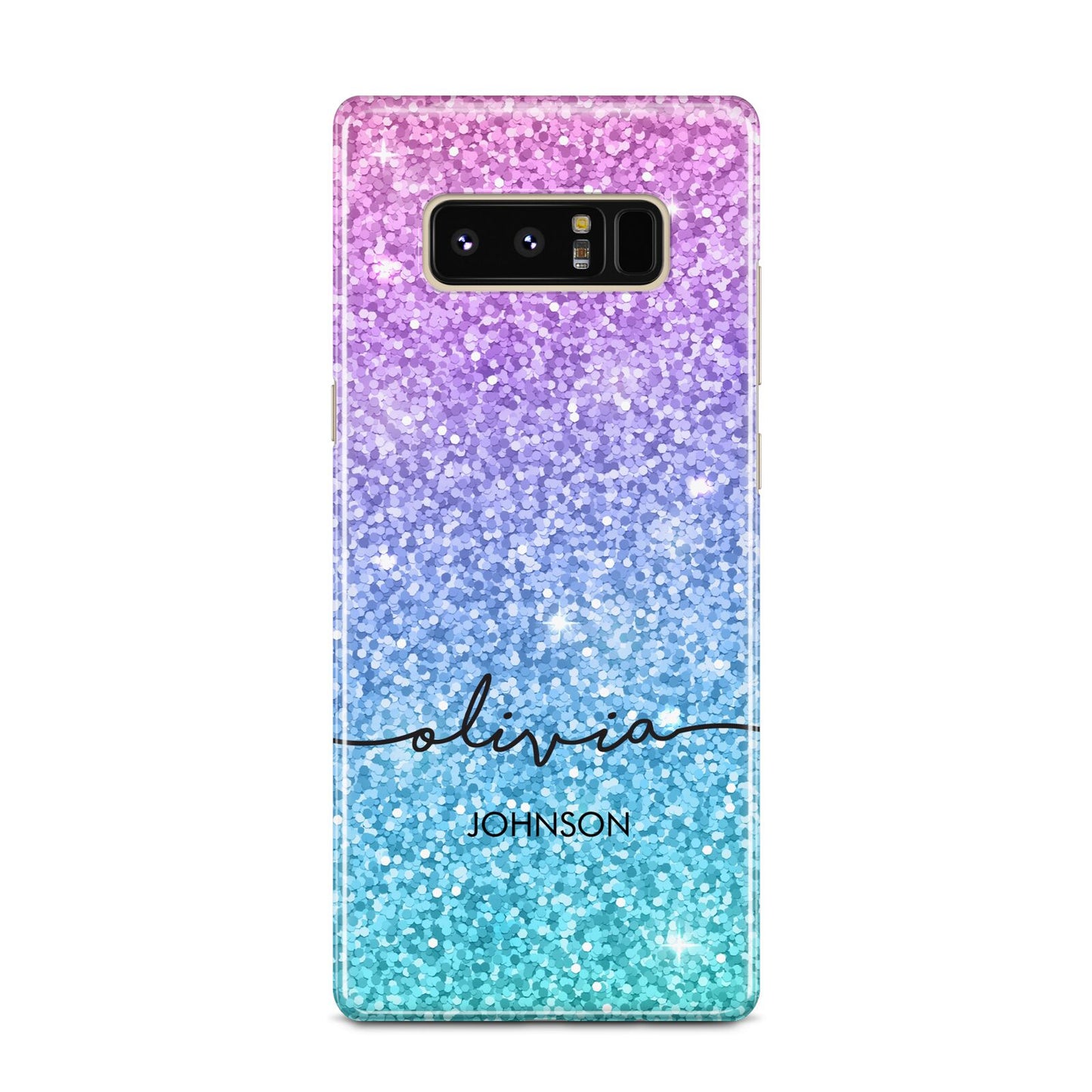 Personalised Ombre Glitter with Names Samsung Galaxy Note 8 Case
