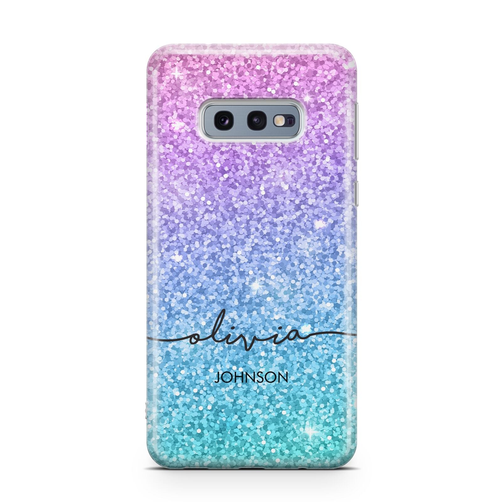 Personalised Ombre Glitter with Names Samsung Galaxy S10E Case