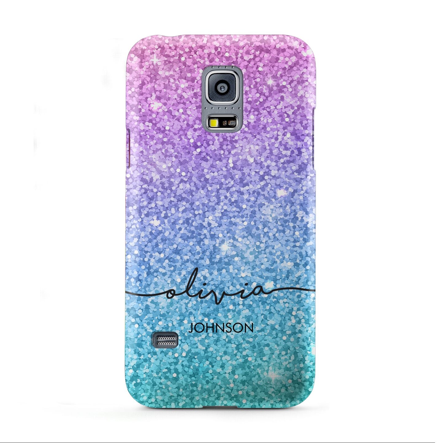 Personalised Ombre Glitter with Names Samsung Galaxy S5 Mini Case