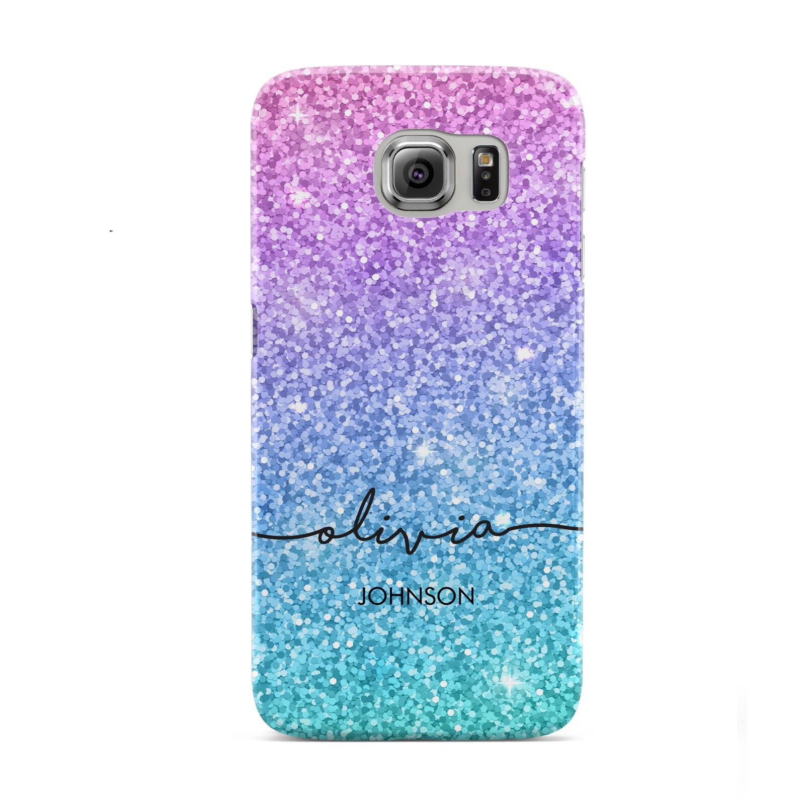 Personalised Ombre Glitter with Names Samsung Galaxy S6 Case