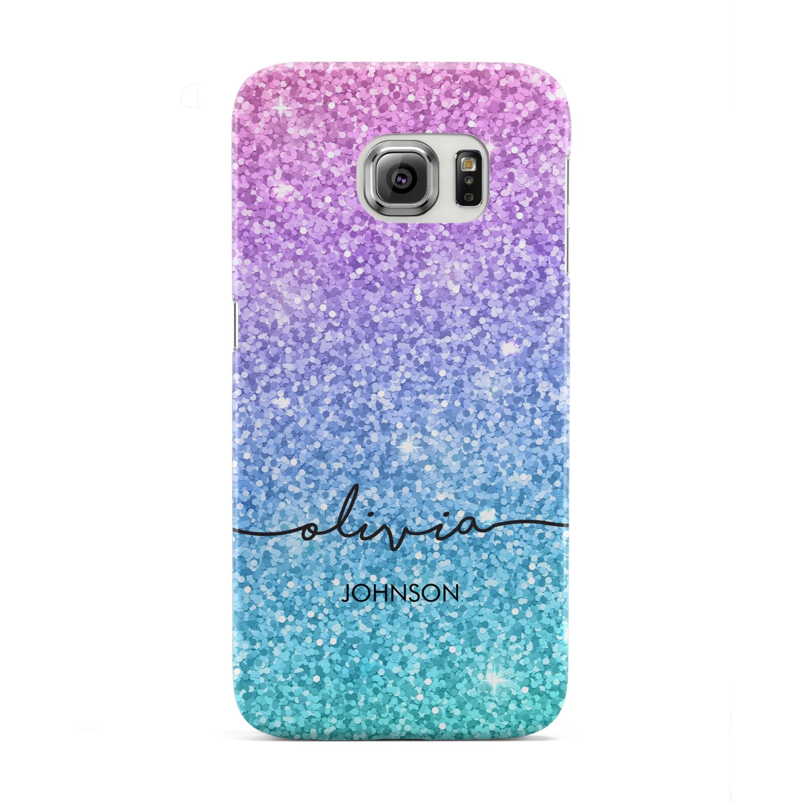 Personalised Ombre Glitter with Names Samsung Galaxy S6 Edge Case
