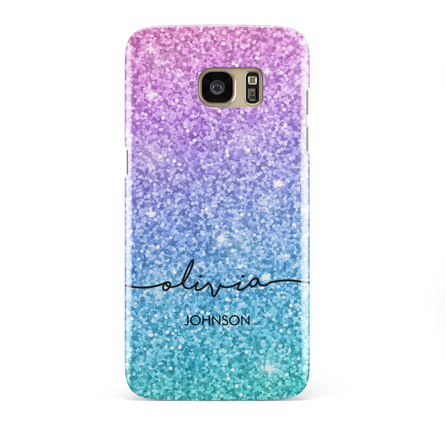 Personalised Ombre Glitter with Names Samsung Galaxy S7 Edge Case