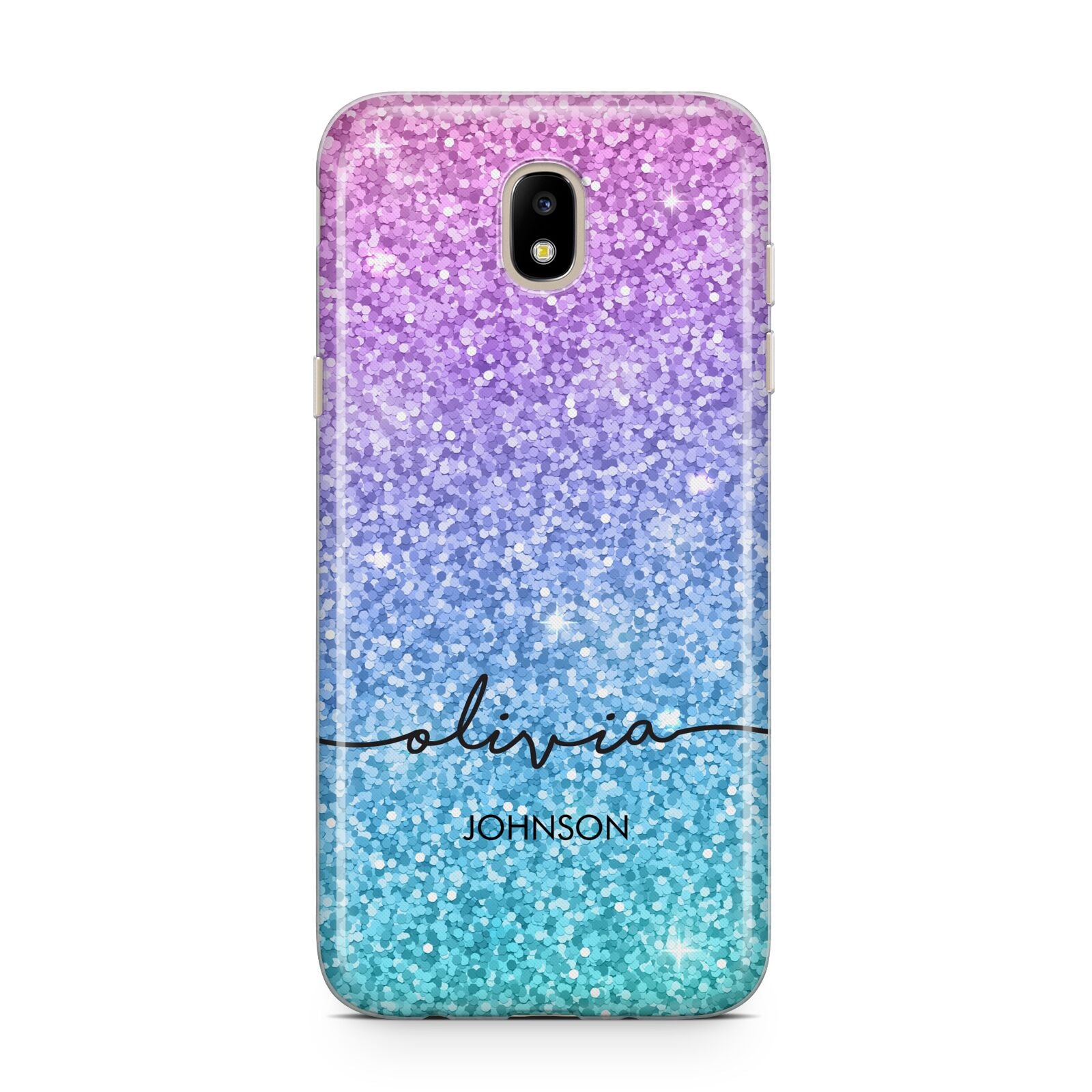Personalised Ombre Glitter with Names Samsung J5 2017 Case