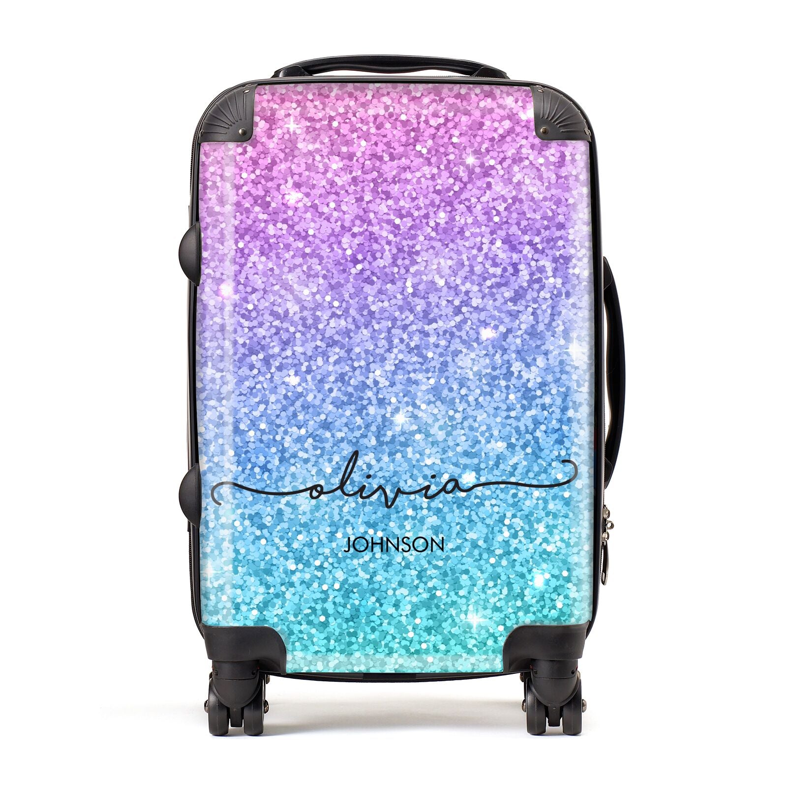 Personalised Ombre Glitter with Names Suitcase