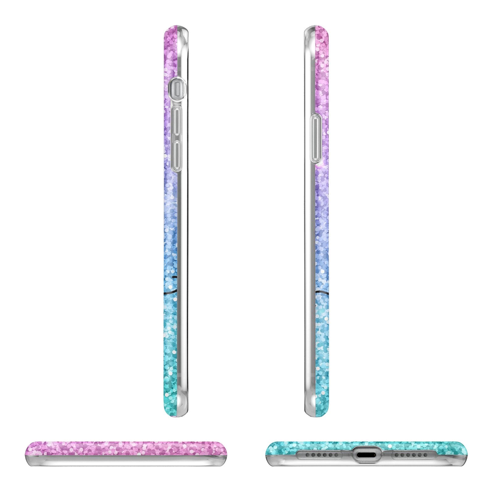 Personalised Ombre Glitter with Names iPhone 11 Pro 3D Tough Case Angle Images