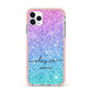 Personalised Ombre Glitter with Names iPhone 11 Pro Max Impact Pink Edge Case