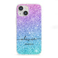 Personalised Ombre Glitter with Names iPhone 13 Mini Clear Bumper Case