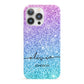 Personalised Ombre Glitter with Names iPhone 13 Pro Full Wrap 3D Snap Case