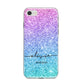 Personalised Ombre Glitter with Names iPhone 8 Bumper Case on Silver iPhone
