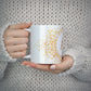 Personalised One Initial Gold Flakes 10oz Mug Alternative Image 5