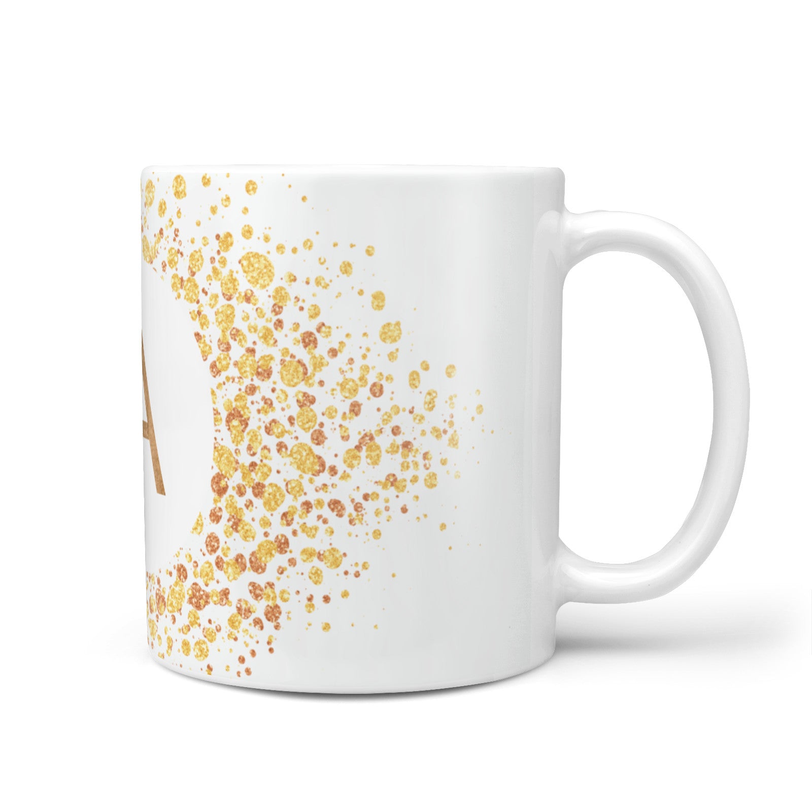 Personalised One Initial Gold Flakes 10oz Mug