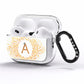 Personalised One Initial Gold Flakes AirPods Pro Clear Case Side Image