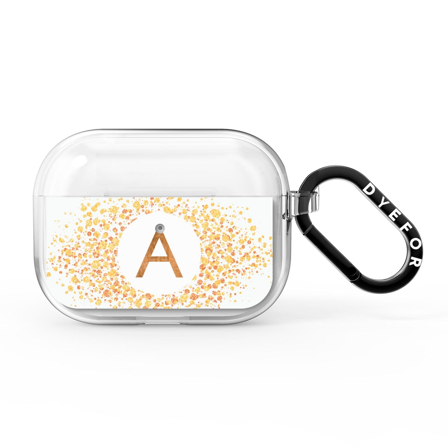 Personalised One Initial Gold Flakes AirPods Pro Clear Case