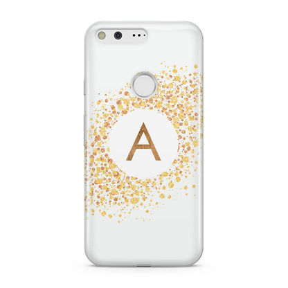 Personalised One Initial Gold Flakes Google Pixel Case