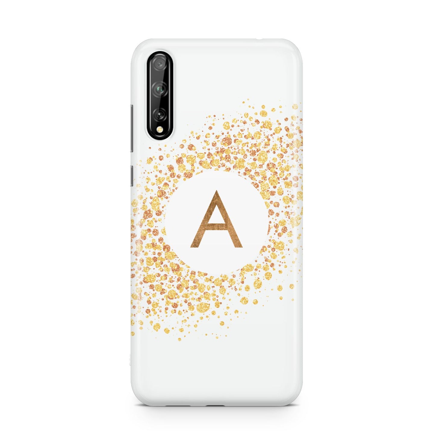 Personalised One Initial Gold Flakes Huawei Enjoy 10s Phone Case
