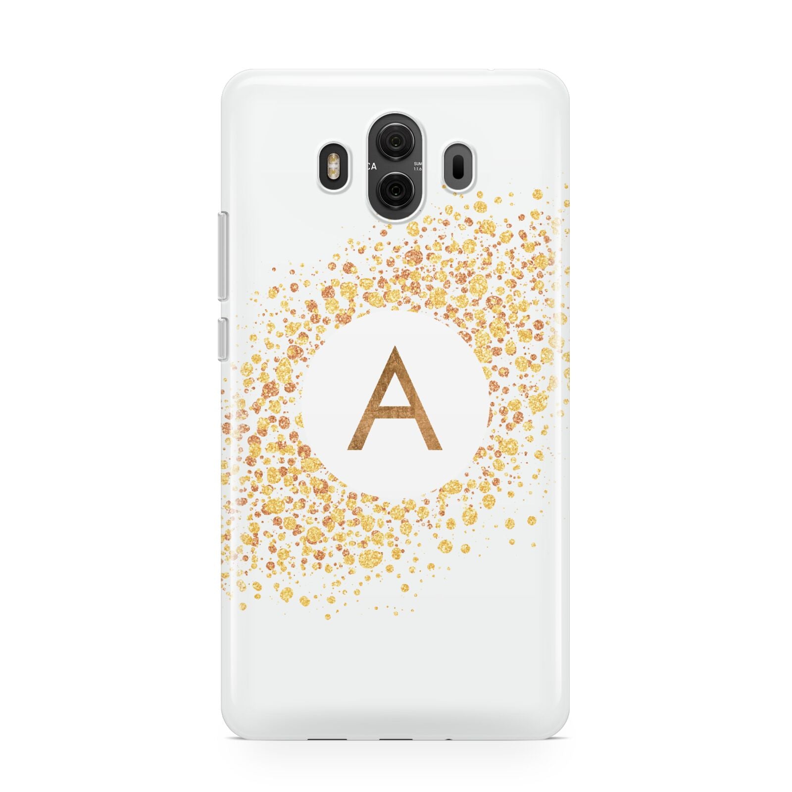 Personalised One Initial Gold Flakes Huawei Mate 10 Protective Phone Case