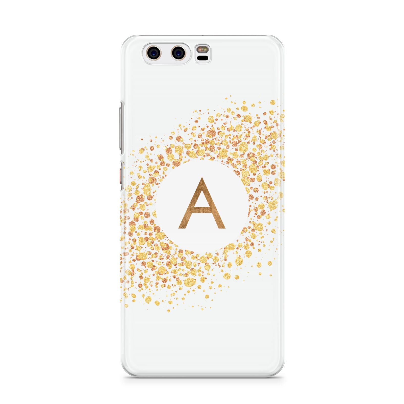 Personalised One Initial Gold Flakes Huawei P10 Phone Case