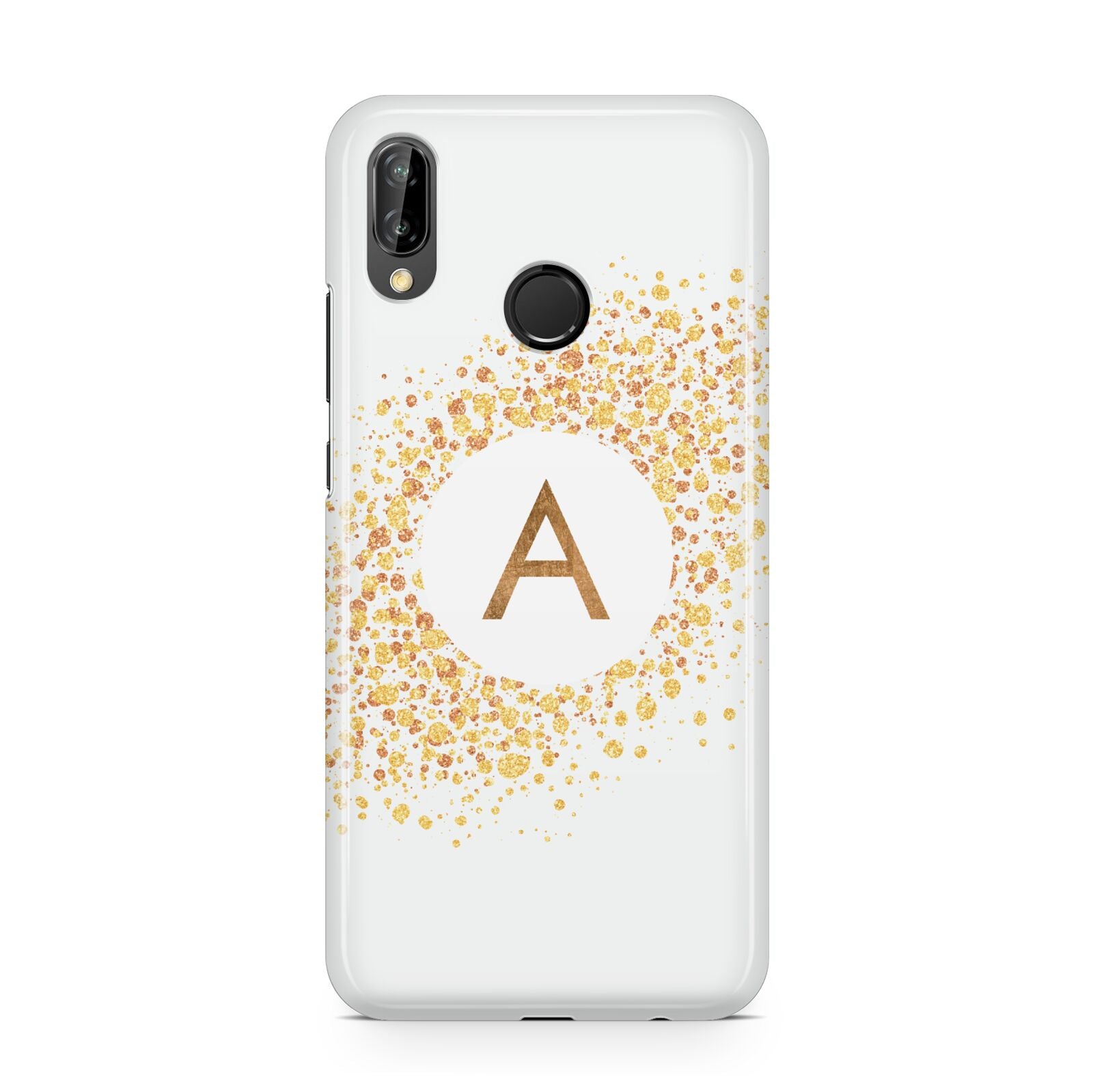 Personalised One Initial Gold Flakes Huawei P20 Lite Phone Case