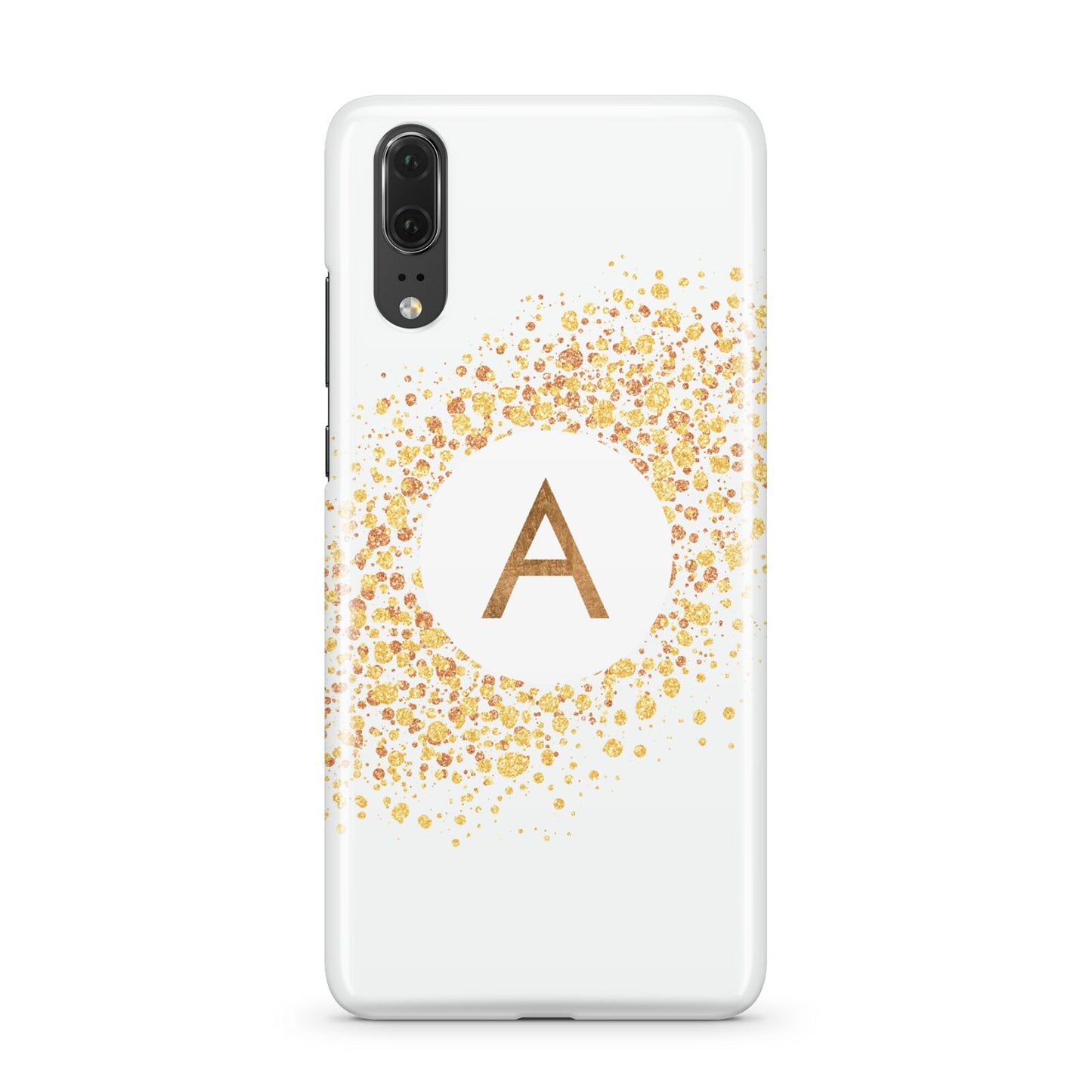 Personalised One Initial Gold Flakes Huawei P20 Phone Case