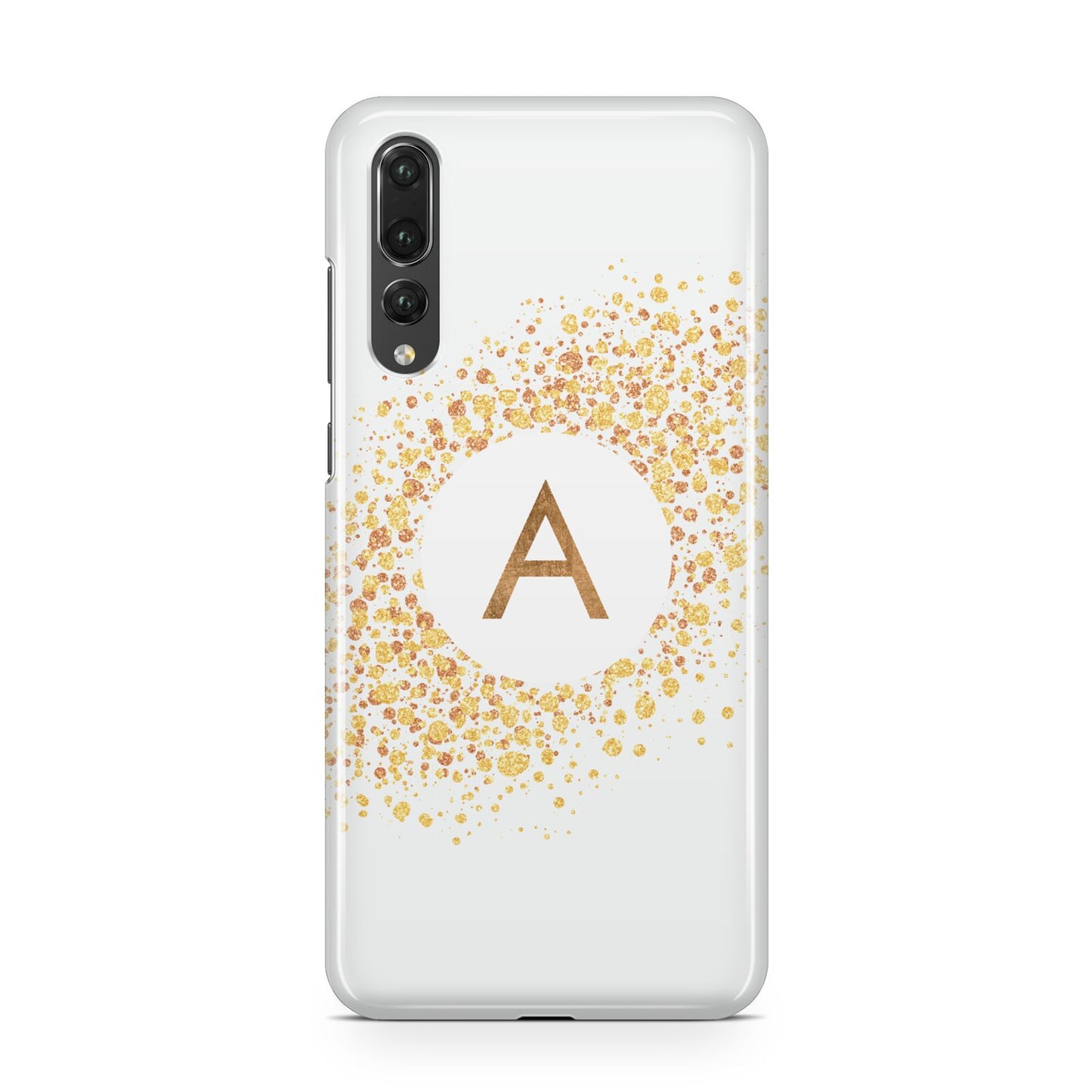 Personalised One Initial Gold Flakes Huawei P20 Pro Phone Case