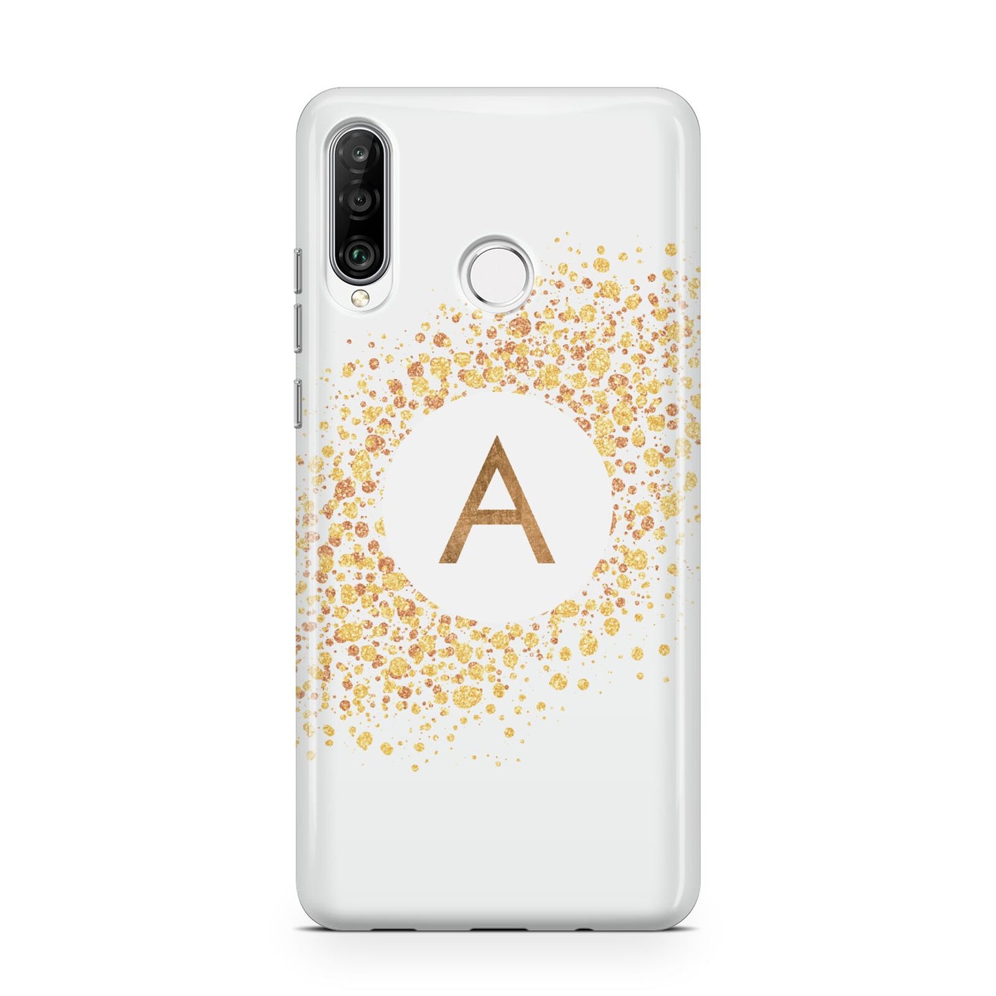 Personalised One Initial Gold Flakes Huawei P30 Lite Phone Case