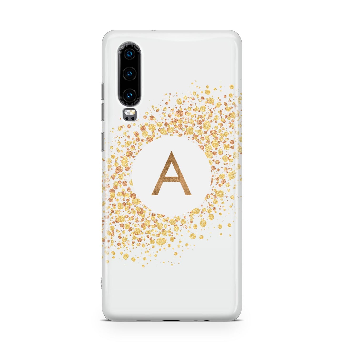 Personalised One Initial Gold Flakes Huawei P30 Phone Case