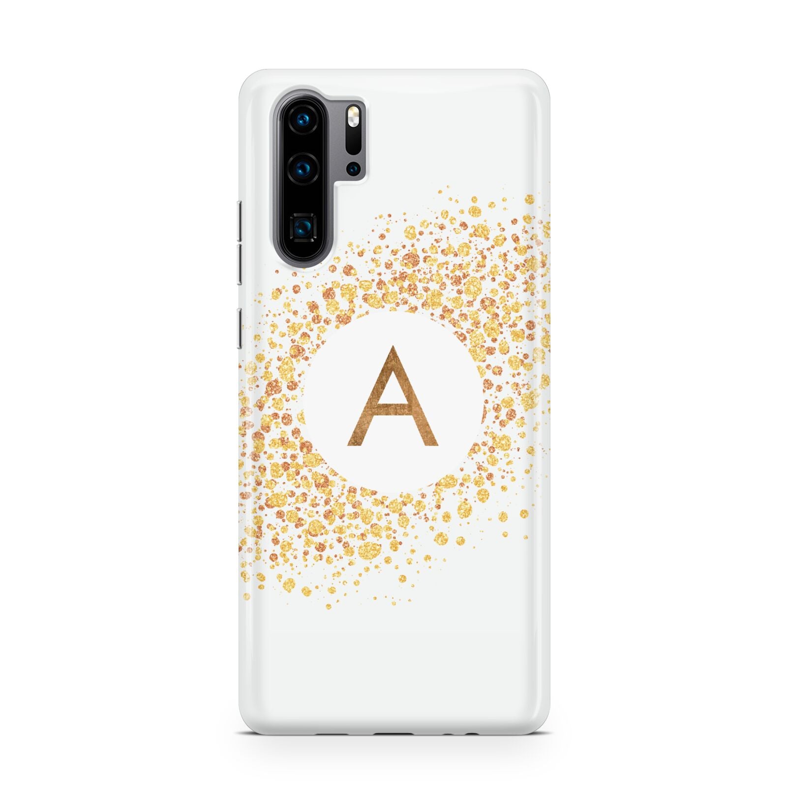 Personalised One Initial Gold Flakes Huawei P30 Pro Phone Case