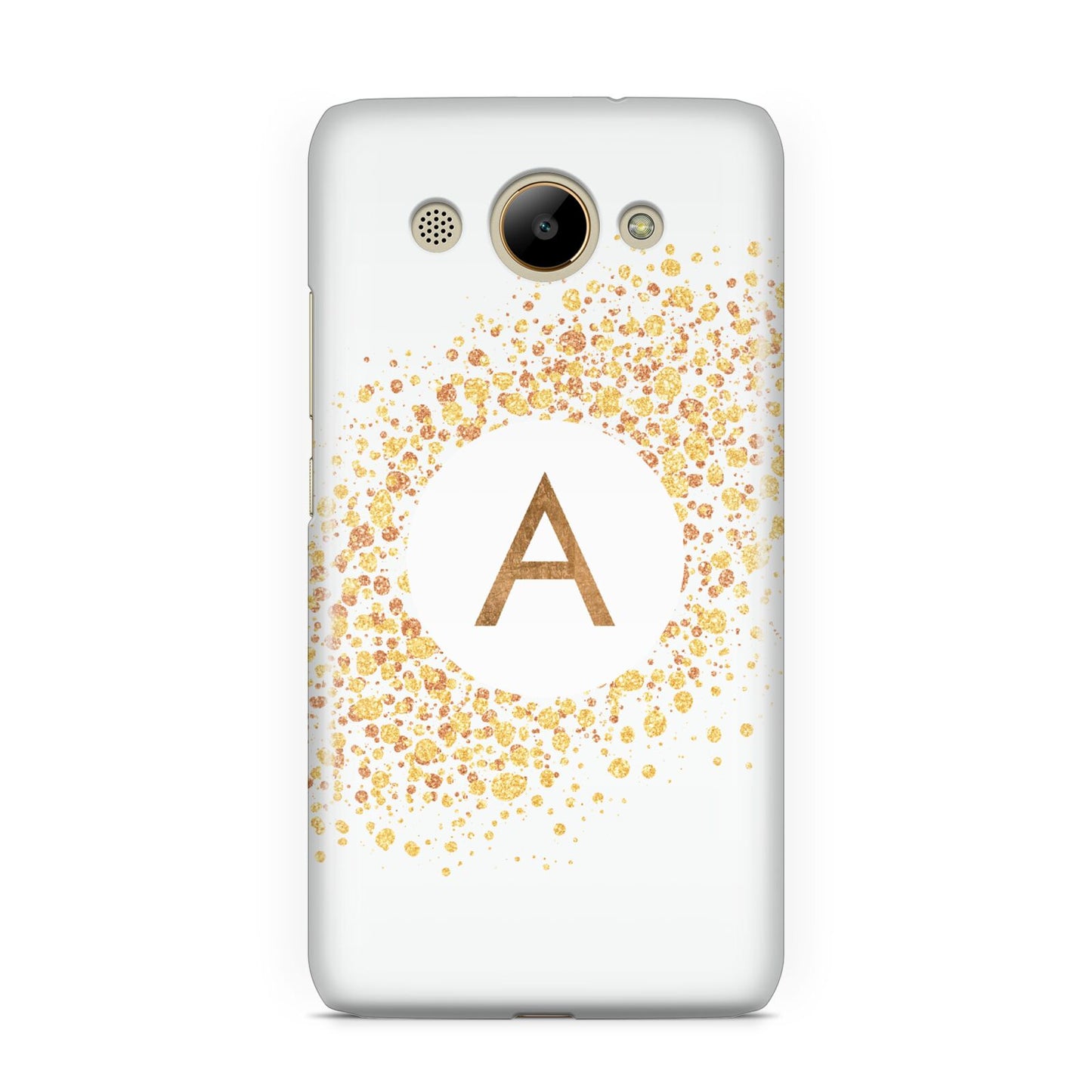 Personalised One Initial Gold Flakes Huawei Y3 2017